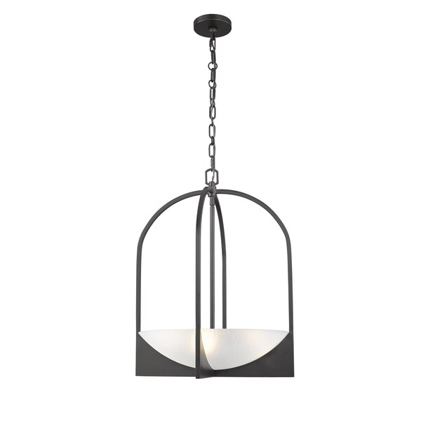 Z-Lite Devon Pendant, 4-Light, 18 In.W x 24.5 In.H, Matte Black/Sand Blast 1947-24MB - main